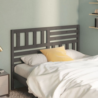 Solid Pine Wood Grey Bed Headboard 156x4x100 cm - Stylish & Durable