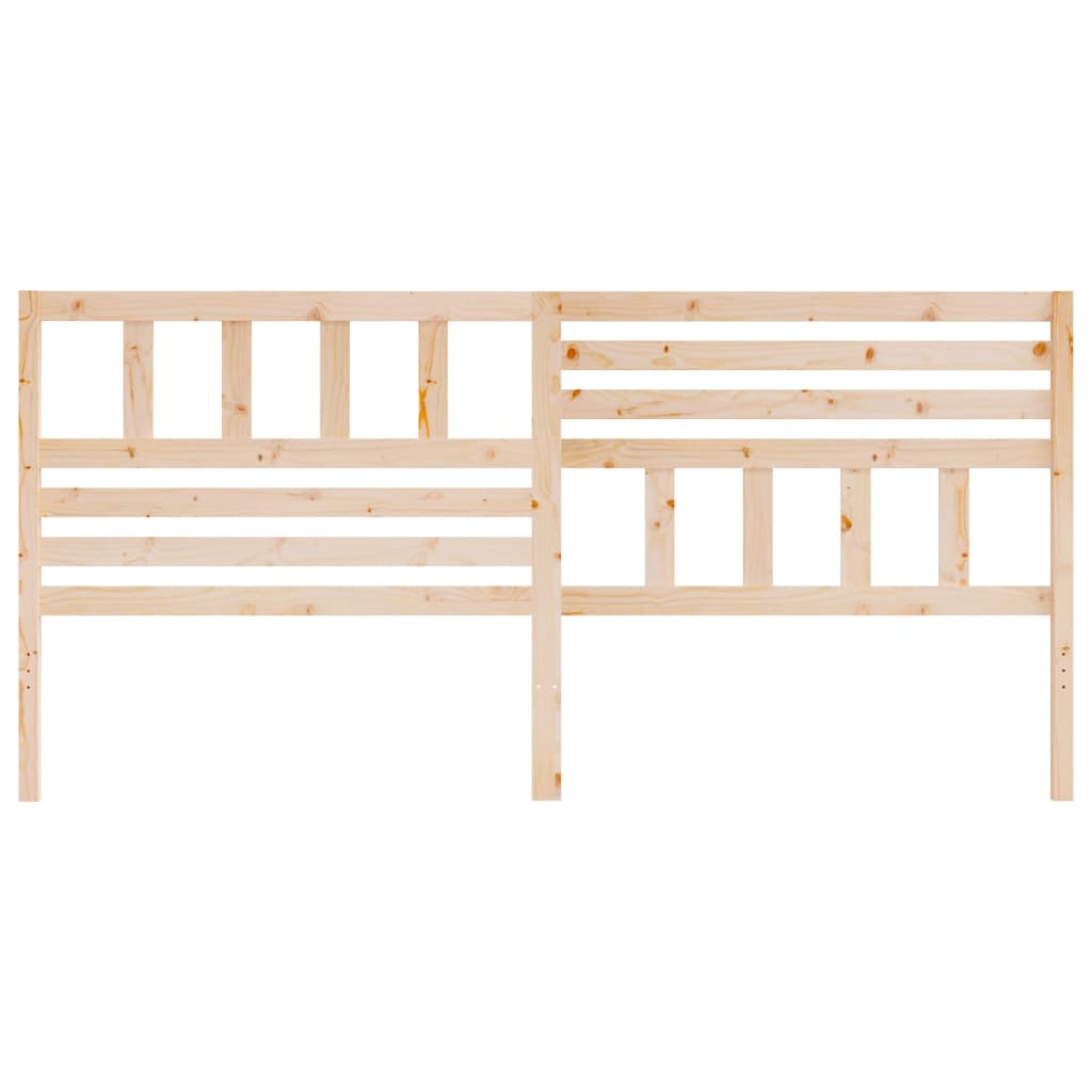 Solid Pine Wood Bed Headboard 186x4x100 cm - Natural Finish