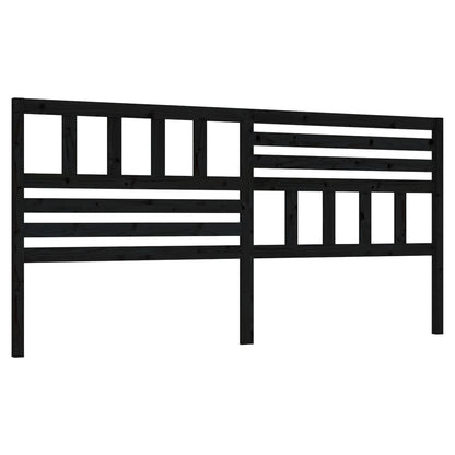 Black Solid Pine Wood Headboard - 186x4x100 cm - Stylish & Durable