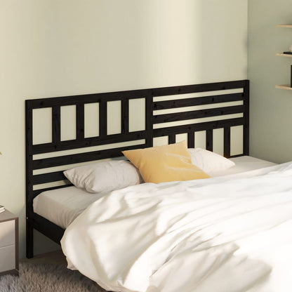 Black Solid Pine Wood Headboard - 186x4x100 cm - Stylish & Durable