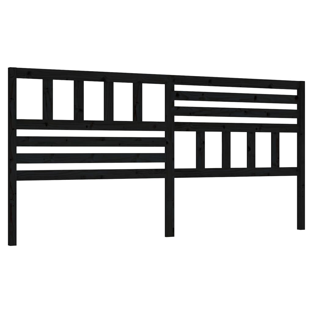 Solid Pine Black Headboard 206x4x100 cm - Stylish & Durable Design
