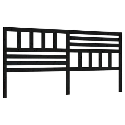 Solid Pine Black Headboard 206x4x100 cm - Stylish & Durable Design