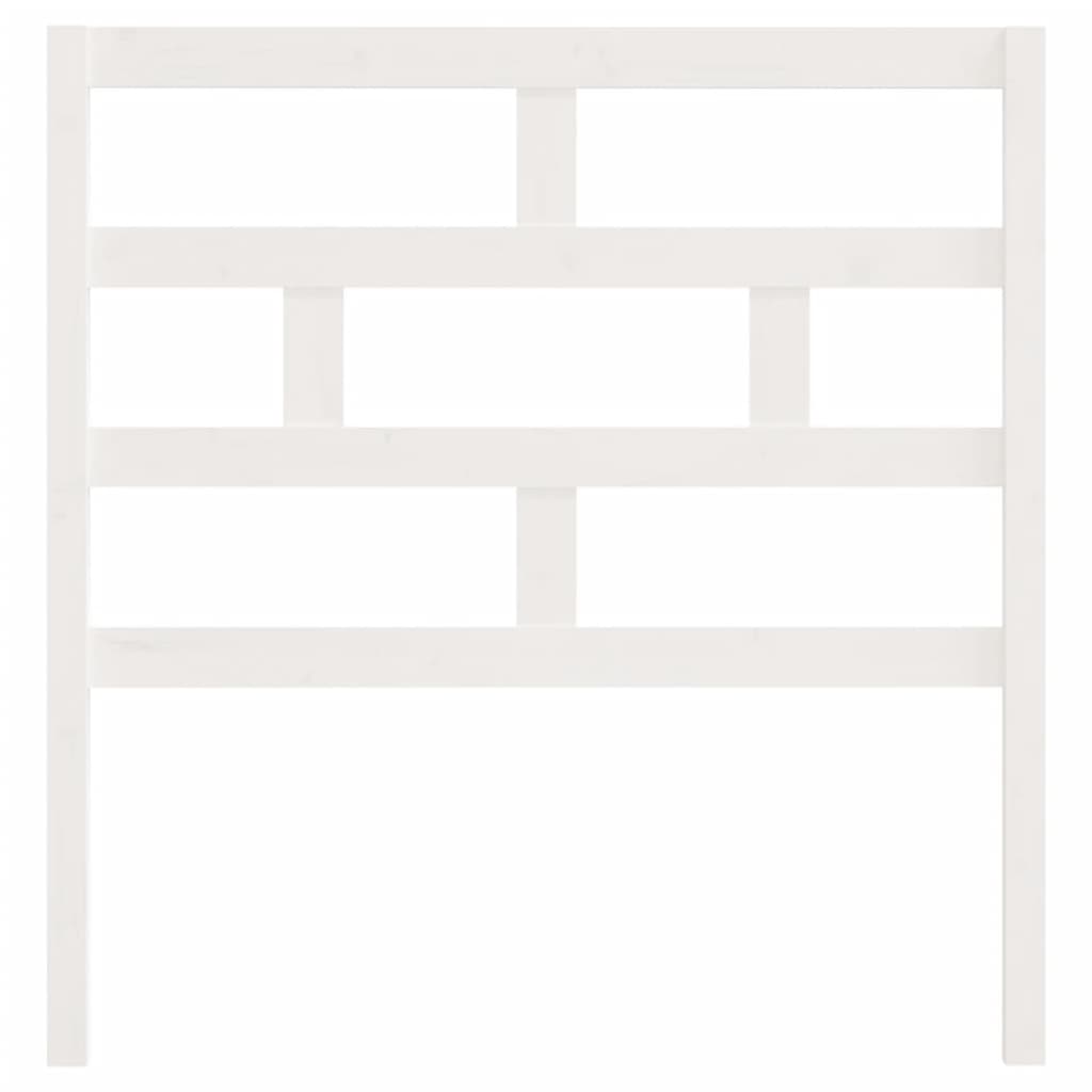 White Solid Pine Wood Headboard 81x4x100 cm - Elegant Design