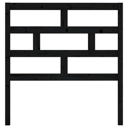 Bed Headboard Black 96x4x100 cm Solid Wood Pine