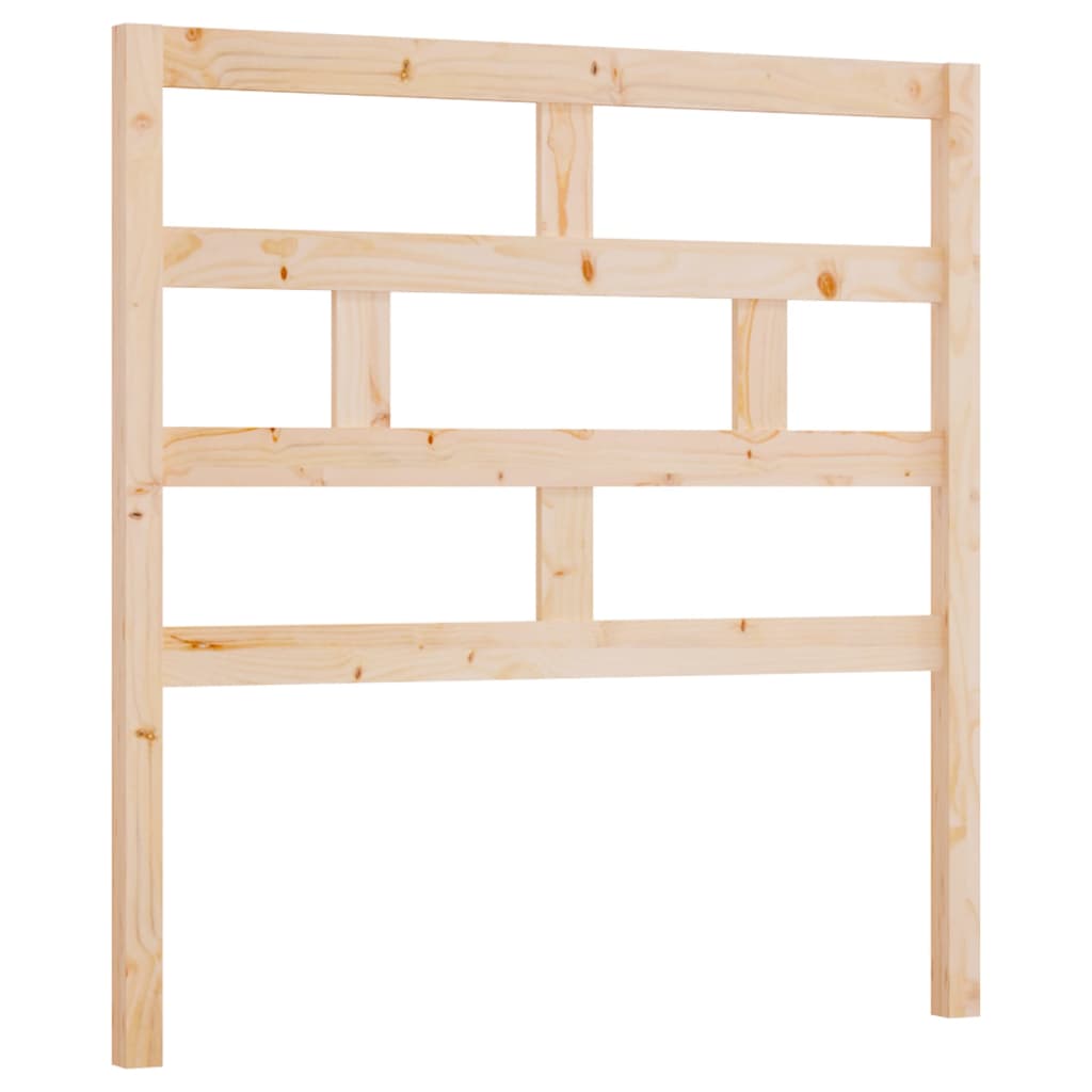 Solid Wood Pine Bed Headboard - 106x4x100 cm, Natural Finish