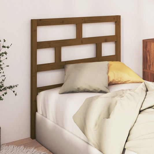 Solid Pine Wood Honey Brown Headboard - 106x4x100 cm