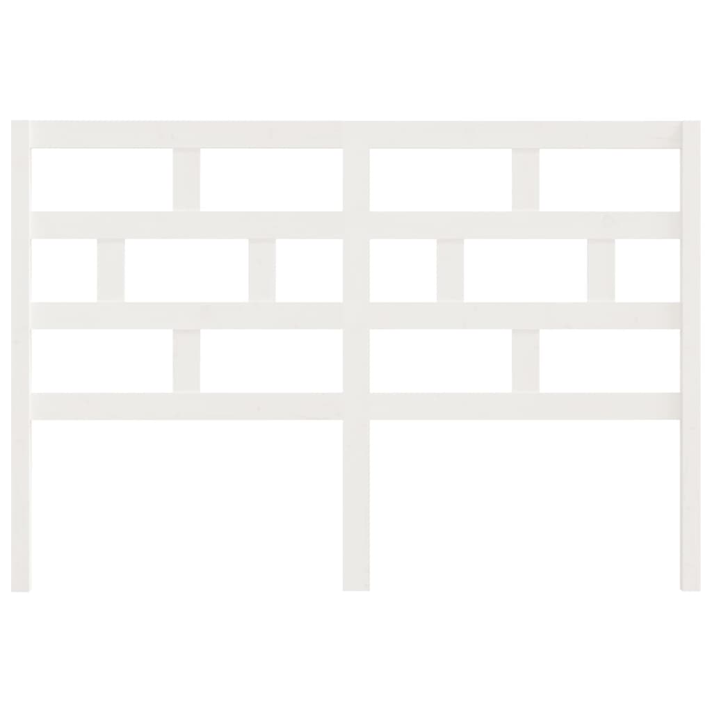 White Solid Pine Wood Bed Headboard 126x4x100 cm