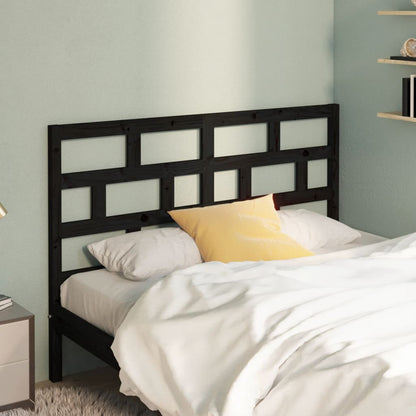 Solid Pine Bed Headboard in Black - 126x4x100 cm