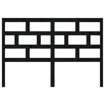Solid Pine Bed Headboard in Black - 126x4x100 cm
