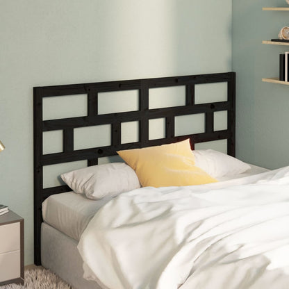 Solid Pine Bed Headboard in Black - 126x4x100 cm