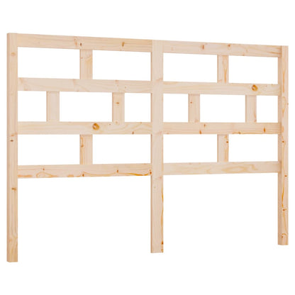 Solid Pine Wood Bed Headboard, 146x4x100 cm - Natural Finish