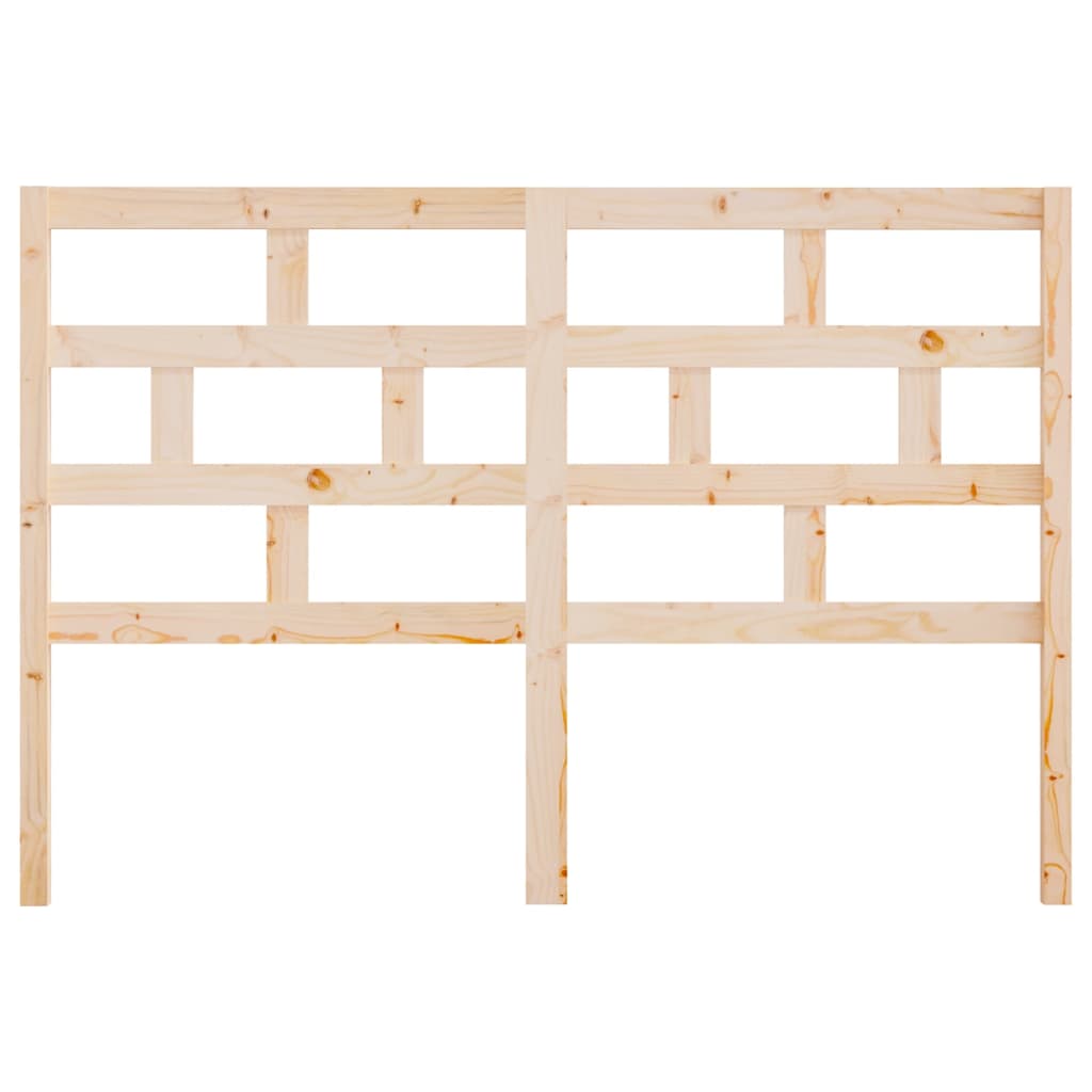 Solid Pine Wood Bed Headboard, 146x4x100 cm - Natural Finish