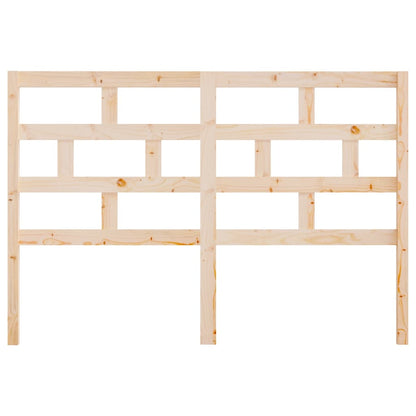 Solid Pine Wood Bed Headboard, 146x4x100 cm - Natural Finish