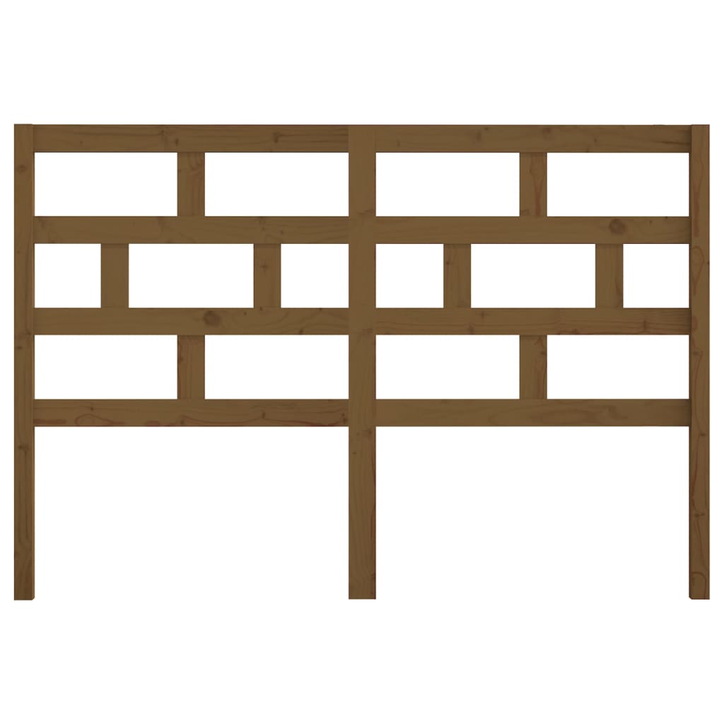 Solid Pine Wood Headboard - Honey Brown, 146x4x100 cm