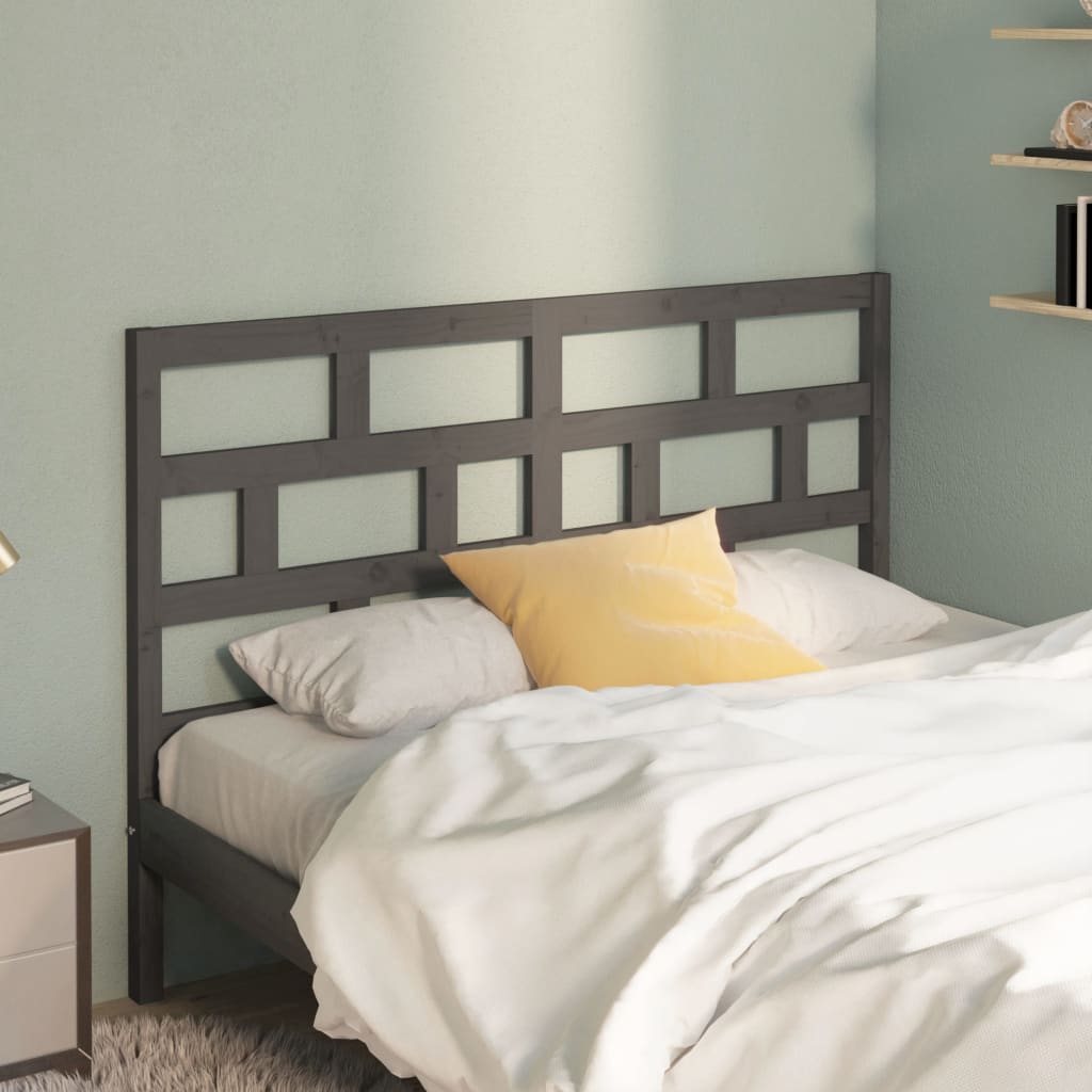 Solid Pine Grey Bed Headboard 166x4x100 cm - Stylish & Durable