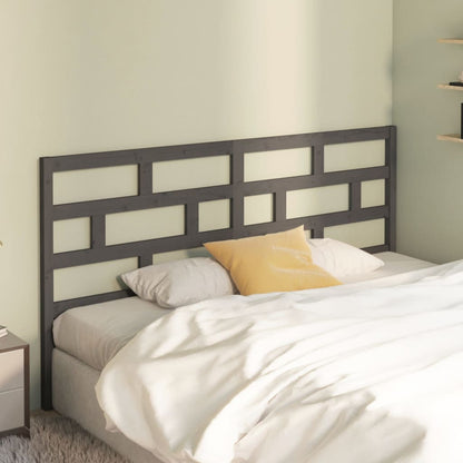 Solid Pine Wood Grey Bed Headboard 186x4x100 cm