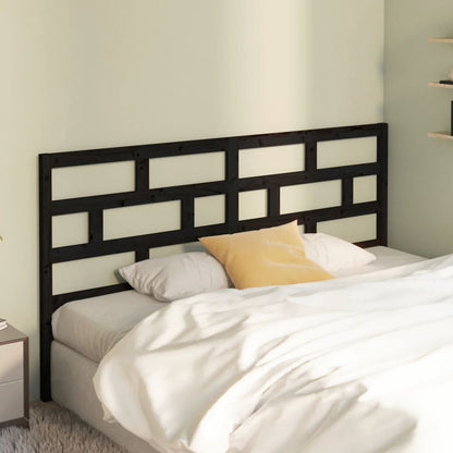 Solid Pine Black Headboard - 186x4x100 cm