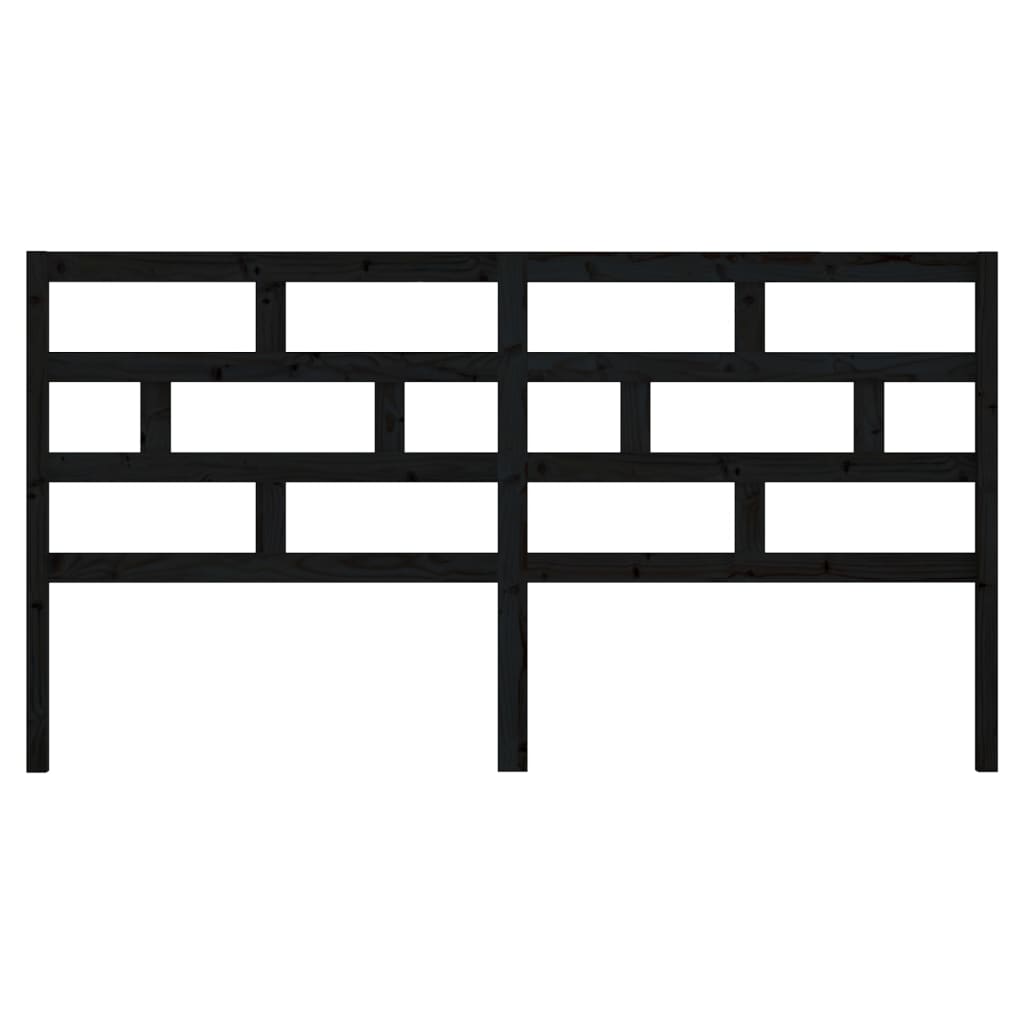 Solid Pine Black Headboard - 186x4x100 cm