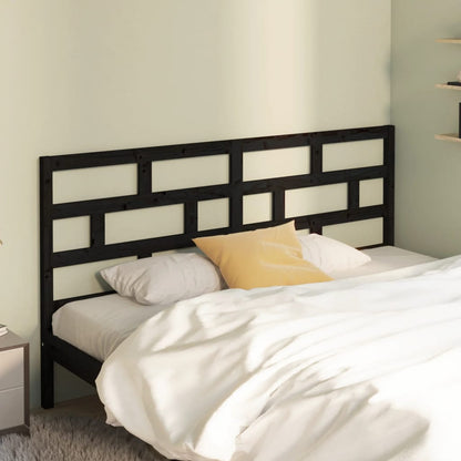 Solid Pine Black Headboard - 186x4x100 cm