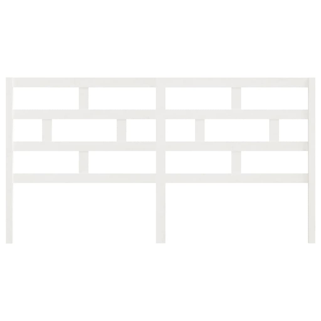 Solid Pine Wood White Headboard - 206x4x100 cm Luxurious Design