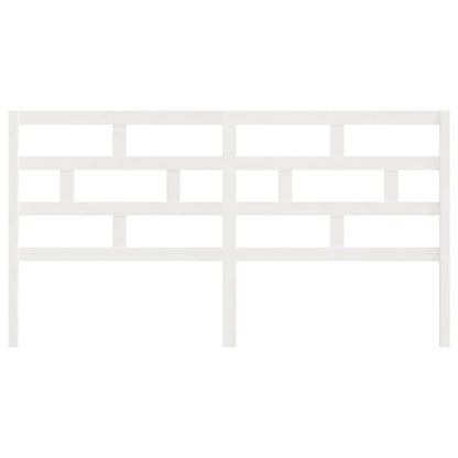Solid Pine Wood White Headboard - 206x4x100 cm Luxurious Design