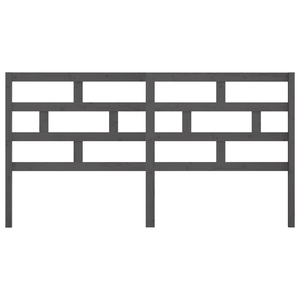 Solid Wood Pine Grey Headboard 206x4x100 cm - Stylish & Durable