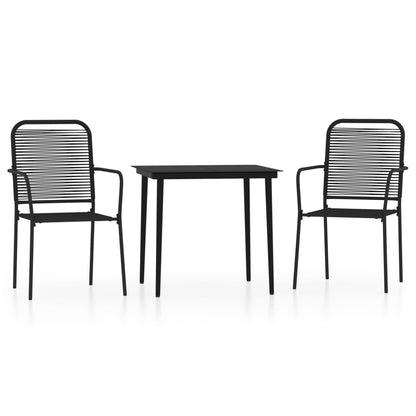 3 Piece Garden Dining Set Black