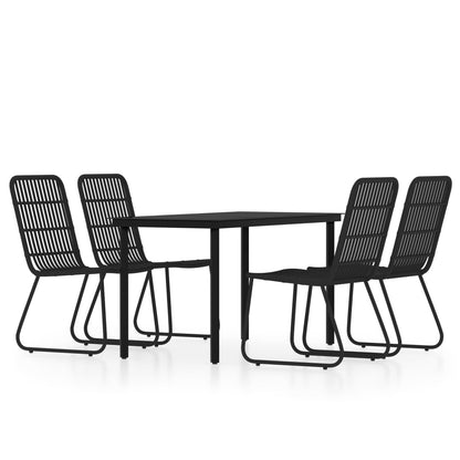 5 Piece Garden Dining Set Black