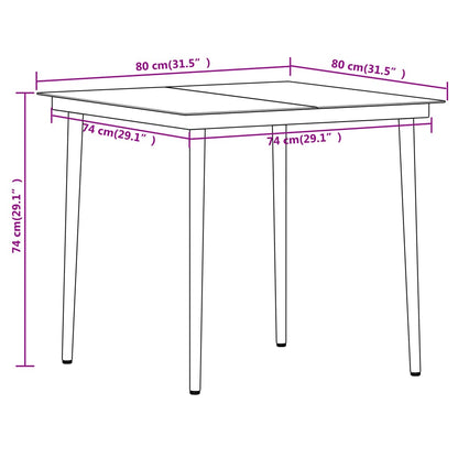 3 Piece Garden Dining Set Black