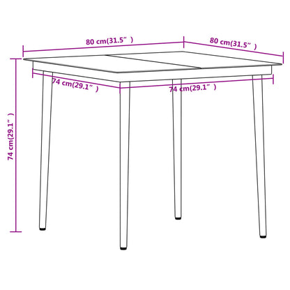 5 Piece Garden Dining Set Black
