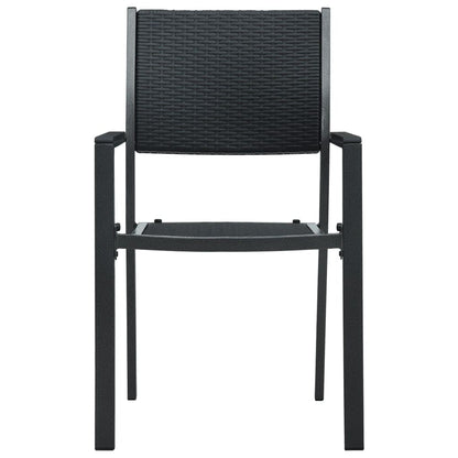 7 Piece Garden Dining Set Black