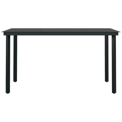 7 Piece Garden Dining Set Black