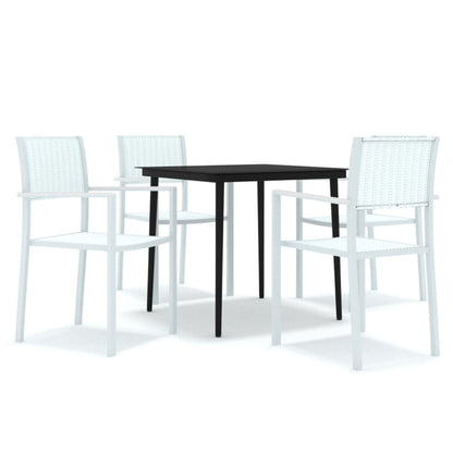 5 Piece Garden Dining Set White
