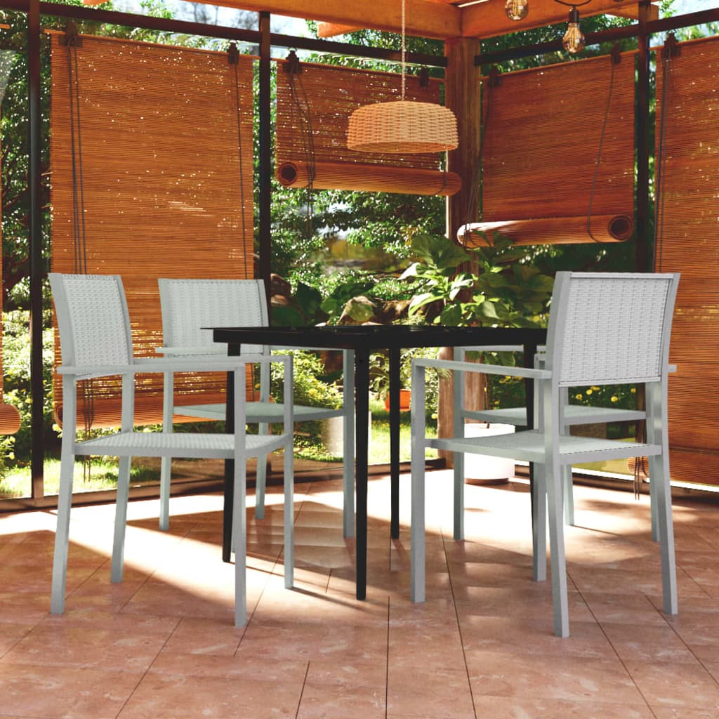 5 Piece Garden Dining Set White