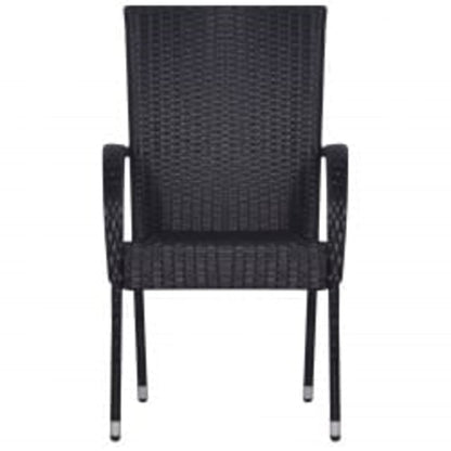 5 Piece Outdoor Dining Set Black