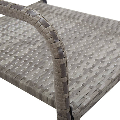 Stackable Grey Poly Rattan Garden Dining Chairs - 2 Pack