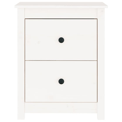 Bedside Cabinet White 50x35x61.5 cm Solid Wood Pine