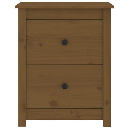 Honey Brown Pine Bedside Cabinet - Solid Wood, 50x35x61.5 cm