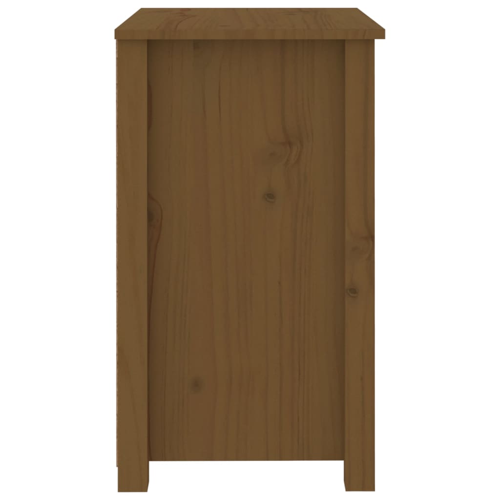 Honey Brown Pine Bedside Cabinet - Solid Wood, 50x35x61.5 cm