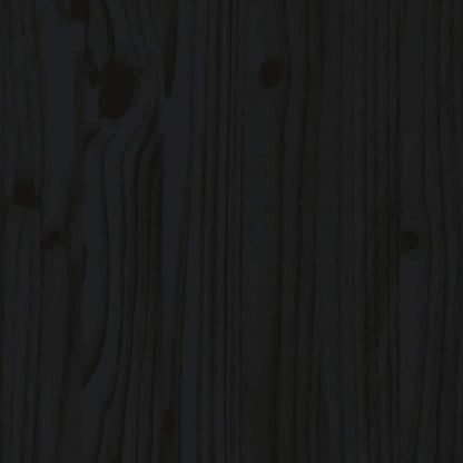 Black Solid Pine Bedside Cabinets - Set of 2, 40x35x61.5 cm