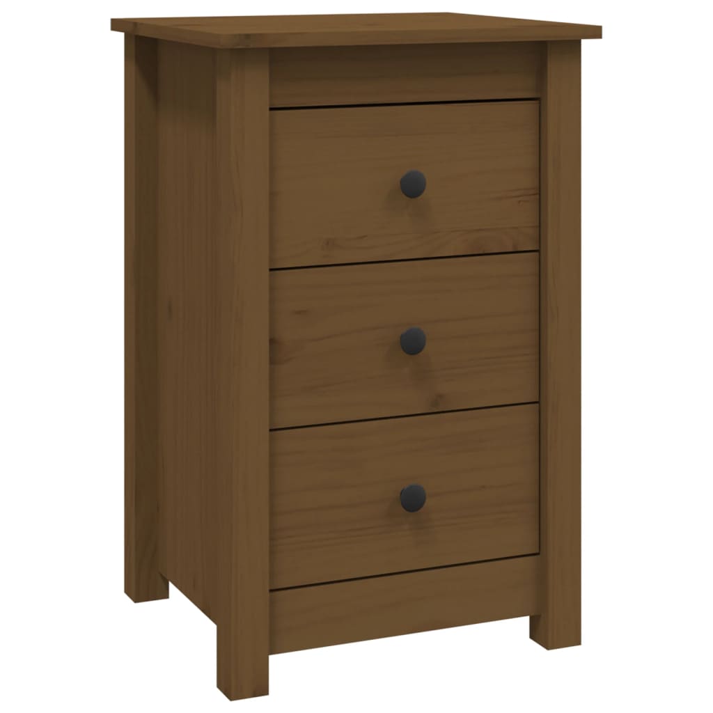 Solid Pine Bedside Cabinets 2pcs, Honey Brown, 40x35x61.5 cm