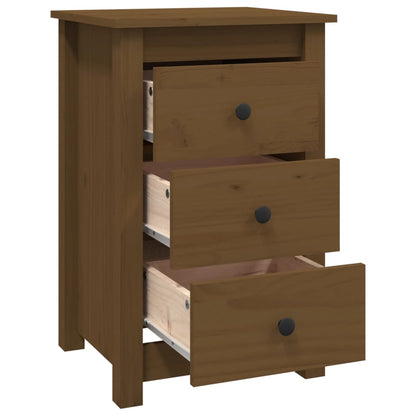 Solid Pine Bedside Cabinets 2pcs, Honey Brown, 40x35x61.5 cm