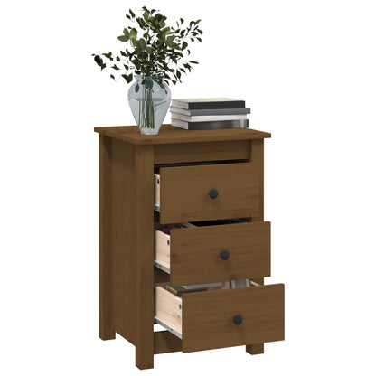 Solid Pine Bedside Cabinets 2pcs, Honey Brown, 40x35x61.5 cm