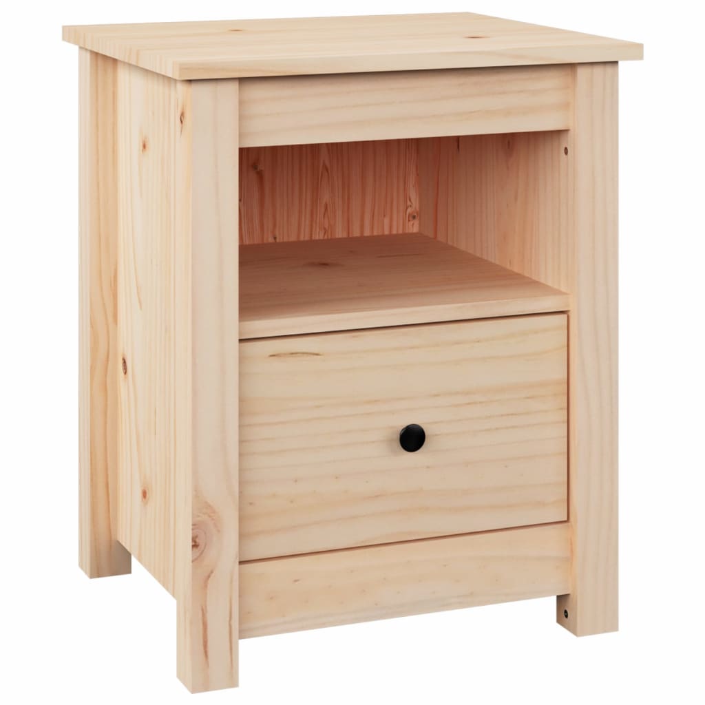 Set of 2 Solid Pine Wood Bedside Cabinets - Compact & Stylish