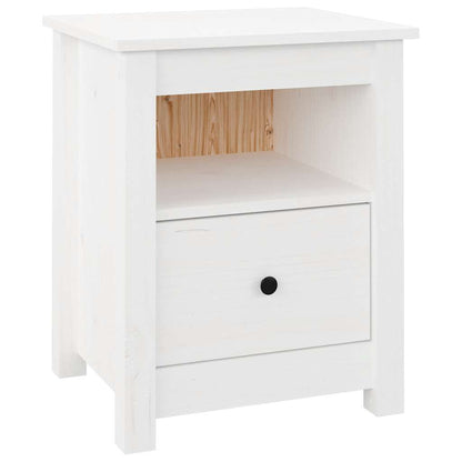 Solid Pine Bedside Cabinet in White - 40x35x49 cm