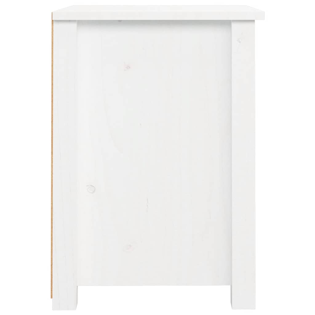 Solid Pine Bedside Cabinet in White - 40x35x49 cm