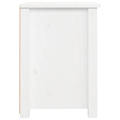 Solid Pine Bedside Cabinet in White - 40x35x49 cm