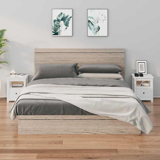 Solid Pine Bedside Cabinets - White, Set of 2 (40x35x49 cm)