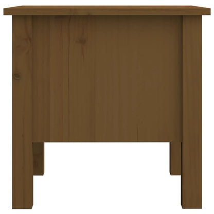 Honey Brown Pine Wood Side Tables, Set of 2, 40x40x39 cm