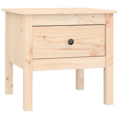 Solid Pine Wood Side Table - 50x50x49 cm, Natural Finish